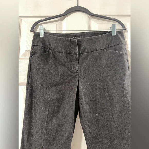 Theory Marcus D North Dakota Gray Flare Dress Pants Size 6 - Picture 2 of 8